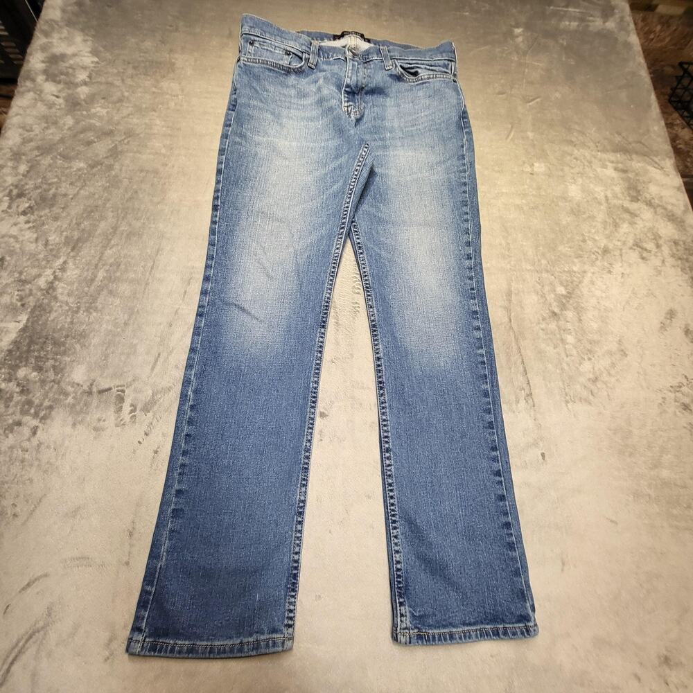 Hollister Jeans Mens 31x30 Blue Light Wash Slim Straight Denim Pockets Stretch